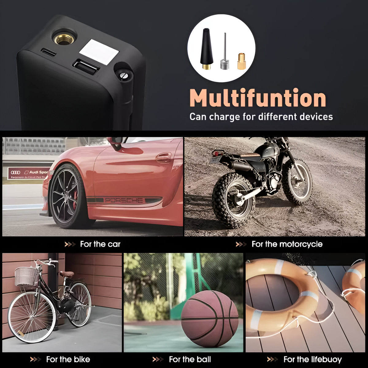 Portable AirNow™ Multifunctional Air Pump & Powerbank